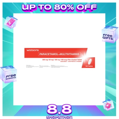 WATSONS GENERICS WATSONS GENERICS Paracetamol + Multivitamins 500Mg /50Mg/100Mg/100Mcg/ Film-Coated Tabet Sold Per Piece