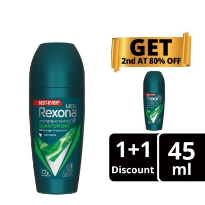 REXONA REXONA Men Quantum Dry 72h Buy One Get 2nd Item at 80% Off 45ML