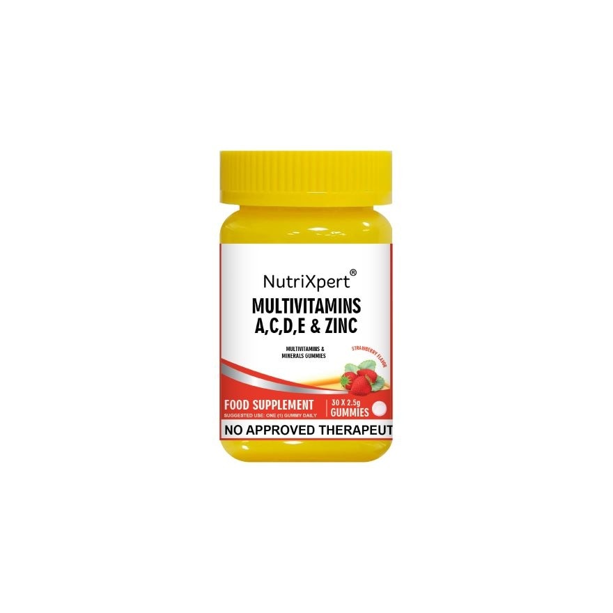 NutriXpert Multivitamins A,C,D,E & Zinc Gummies 30's