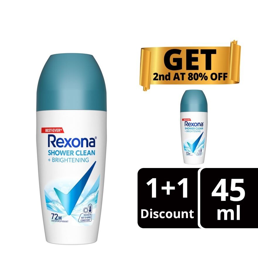 REXONA, REXONA Shower Clean Roll on 45ml Pack | Watsons Philippines