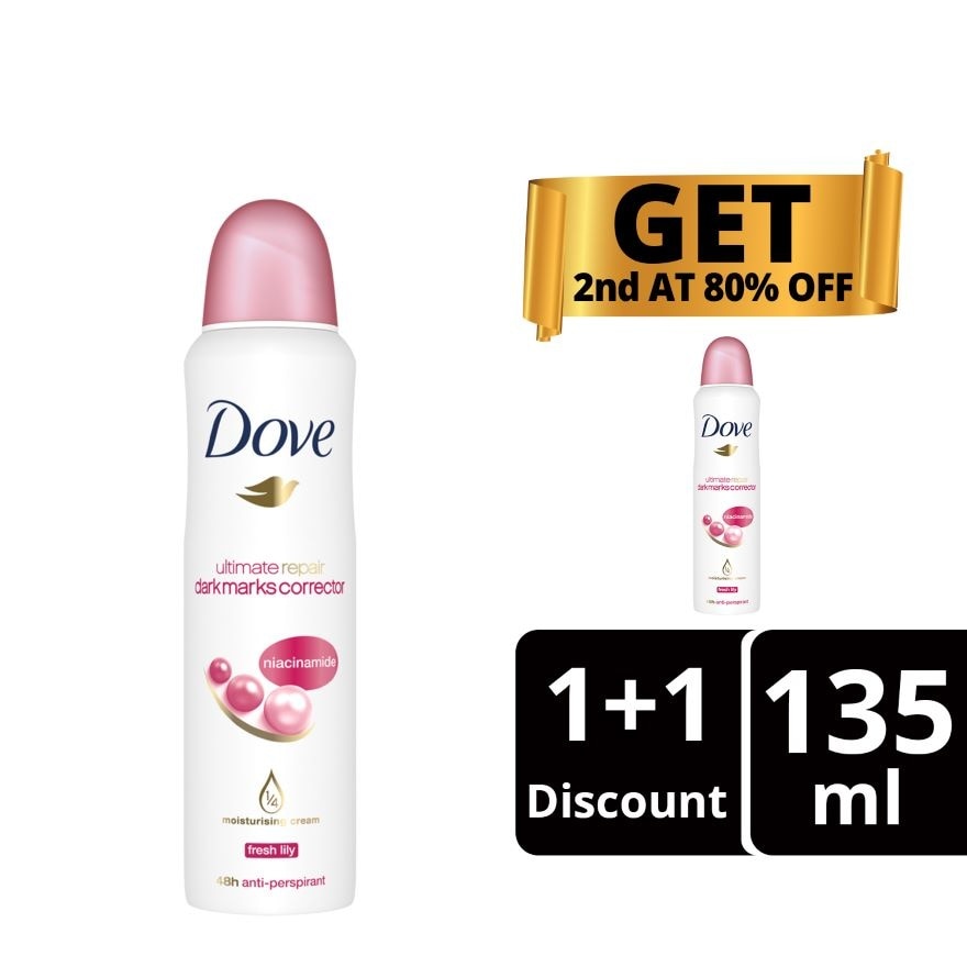 DOVE PR Anti-Perspirant Ultimate Repair Lily 135ml Buy 1 and get 2nd at 80% OFF