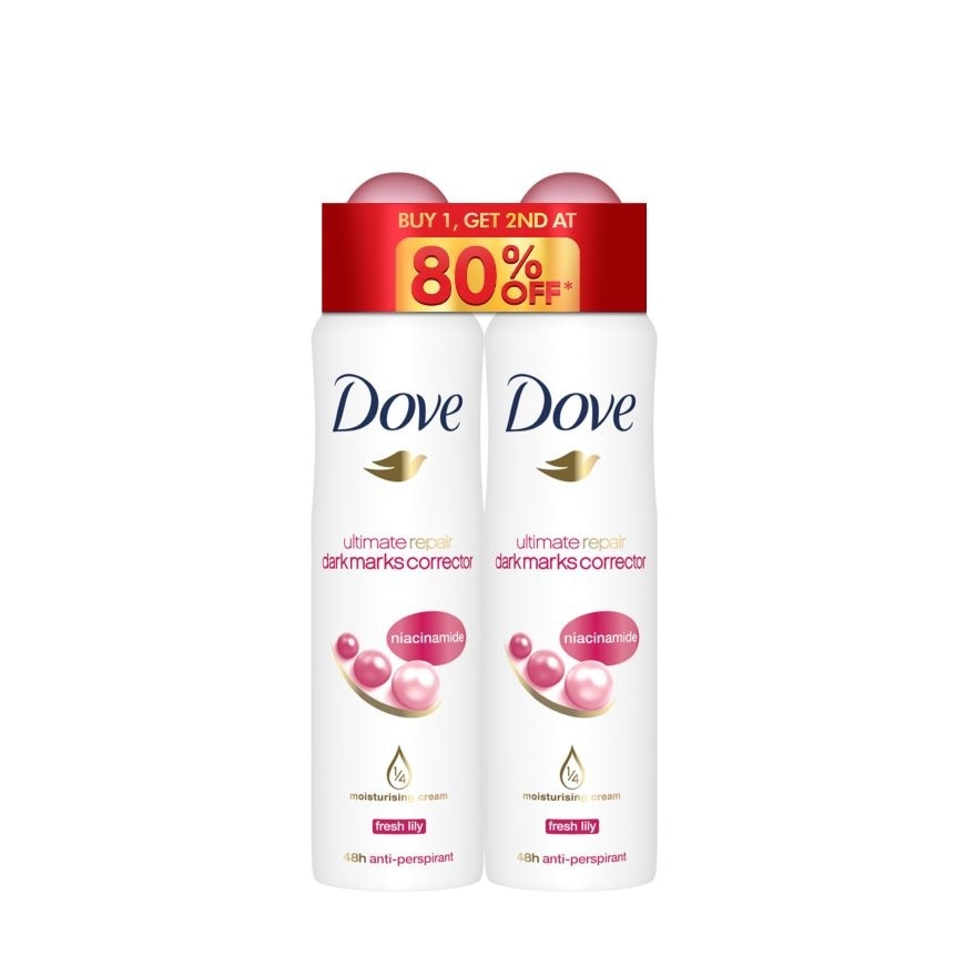 DOVE PR Anti-Perspirant Ultimate Repair Lily 135ml Buy 1 and get 2nd at 80% OFF