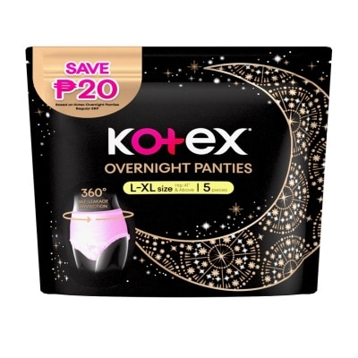 KOTEX Kotex Overnight Panties L-XL 5s