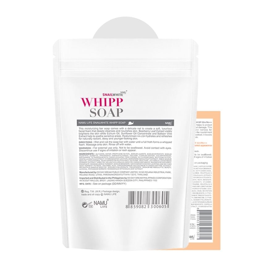 Snailwhite Whipp Soap 100g + FREE CC Sunscreen 6ml