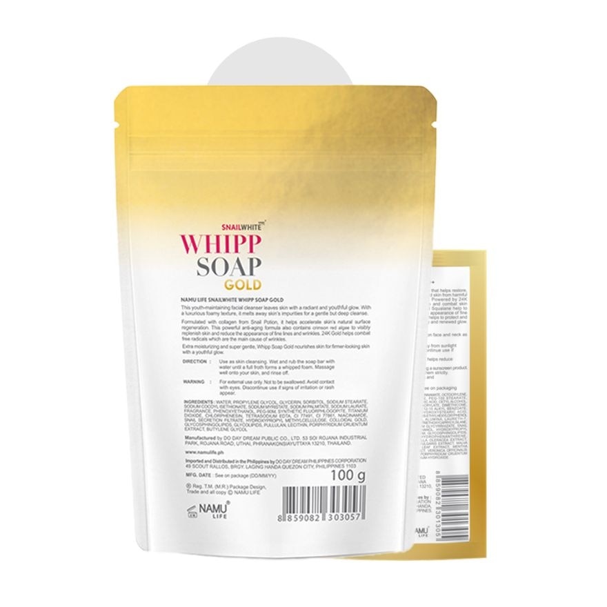 Snailwhite Whipp Soap Gold 100g + FREE Gold Day Cream 7ml