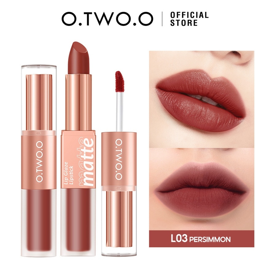 OTWOO Splendid Matte Double Ended Lip Glaze And Lipstick L03 Persimmon