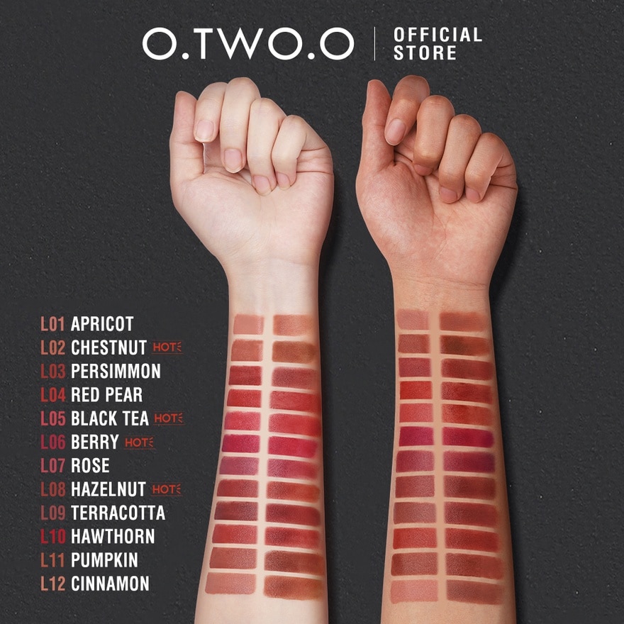 OTWOO Splendid Matte Double Ended Lip Glaze And Lipstick L05 Black Tea