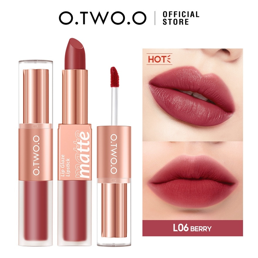 OTWOO Splendid Matte Double Ended Lip Glaze And Lipstick L06 Berry