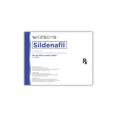 WATSONS GENERICS WATSONS GENERICS Sildenafil 50mg 1 Film-coated Tablet [PRESCRIPTION REQUIRED]