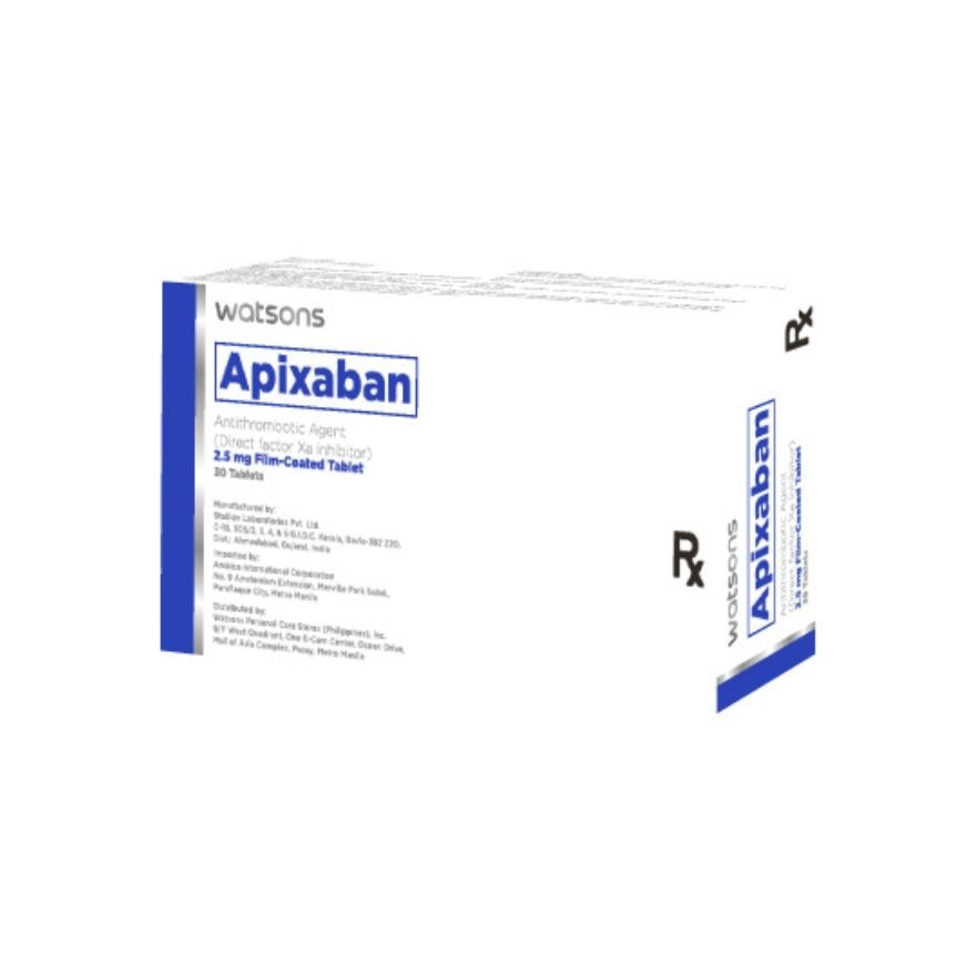 WATSONS GENERICS Apixaban 2.5mg 1 Film-Coated Tablet [PRESCRIPTION REQUIRED]
