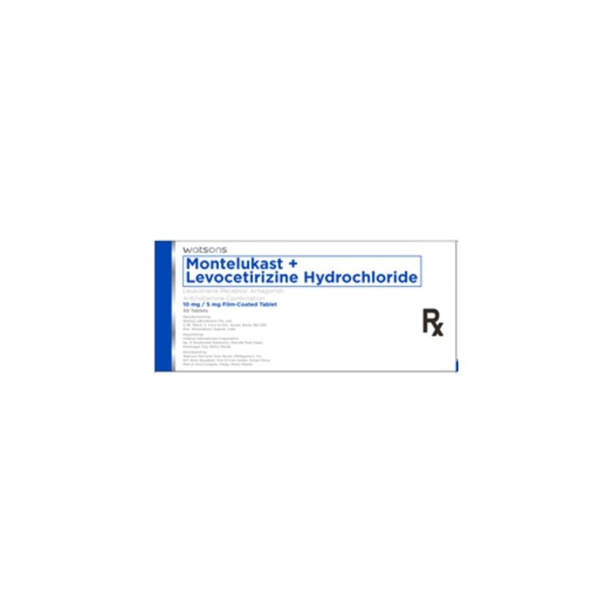 WATSONS GENERICS Montelukast (as sodium) 10mg + Levocetirizine hydrochloride 5mg 1 Film-coated Tablet [PRESCRIPTION REQUIRED]
