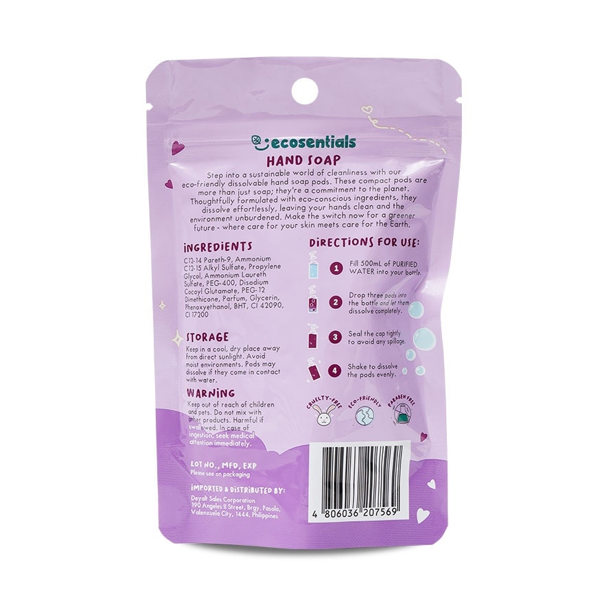 ECOSENTIALS Foaming Hand Soap Pods Lavender Scent Refill Pack