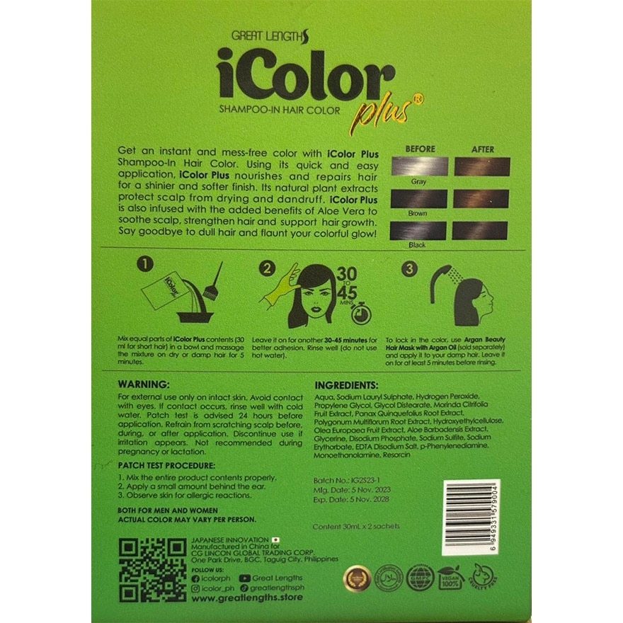 ICOLOR Plus Shampoo Dye 2 For Hue Light Brown 30ml