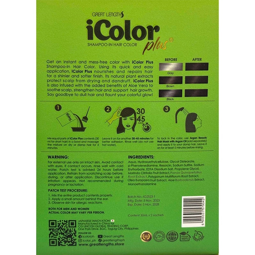 ICOLOR Plus Shampoo Dye 2 For Hue Dark Brown 30ml