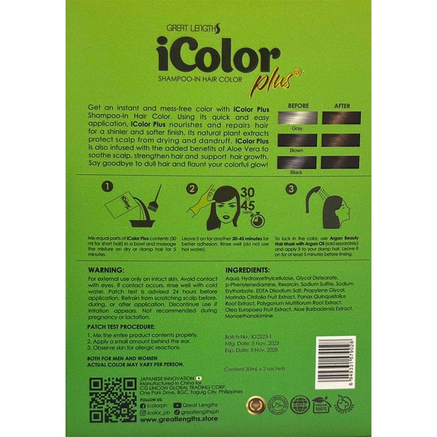 ICOLOR Plus Shampoo Dye 2 For Hue Medium Brown 30ml