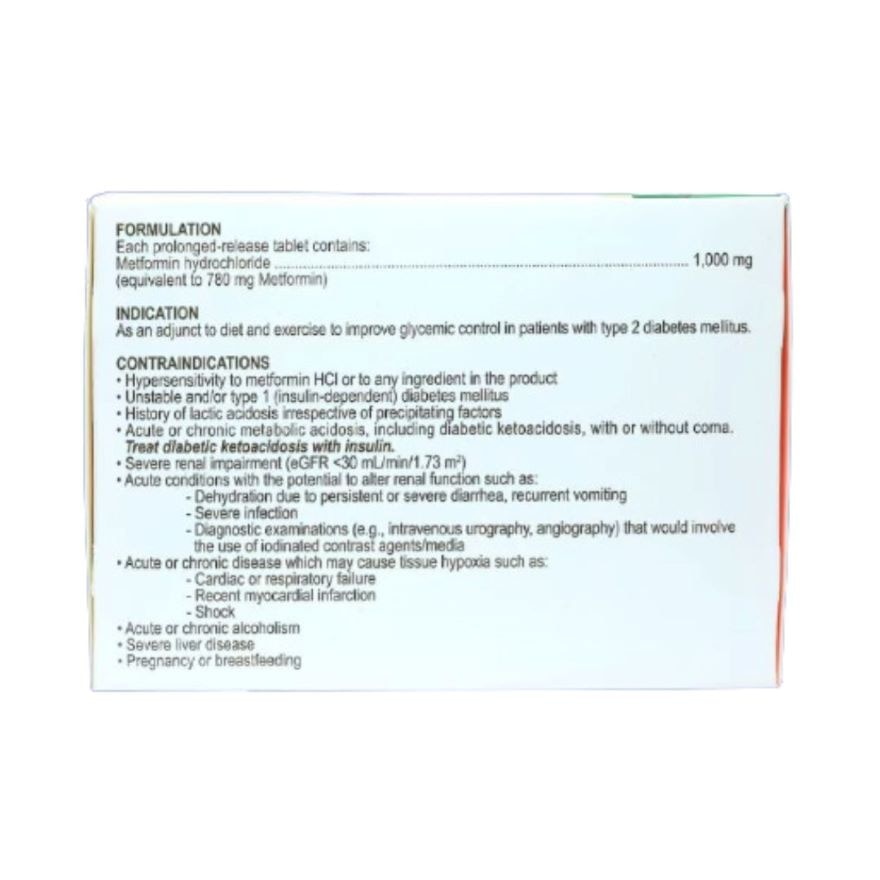 GLUMET XR 1g Tablet Sold Per Piece [PRESCRIPTION REQUIRED]