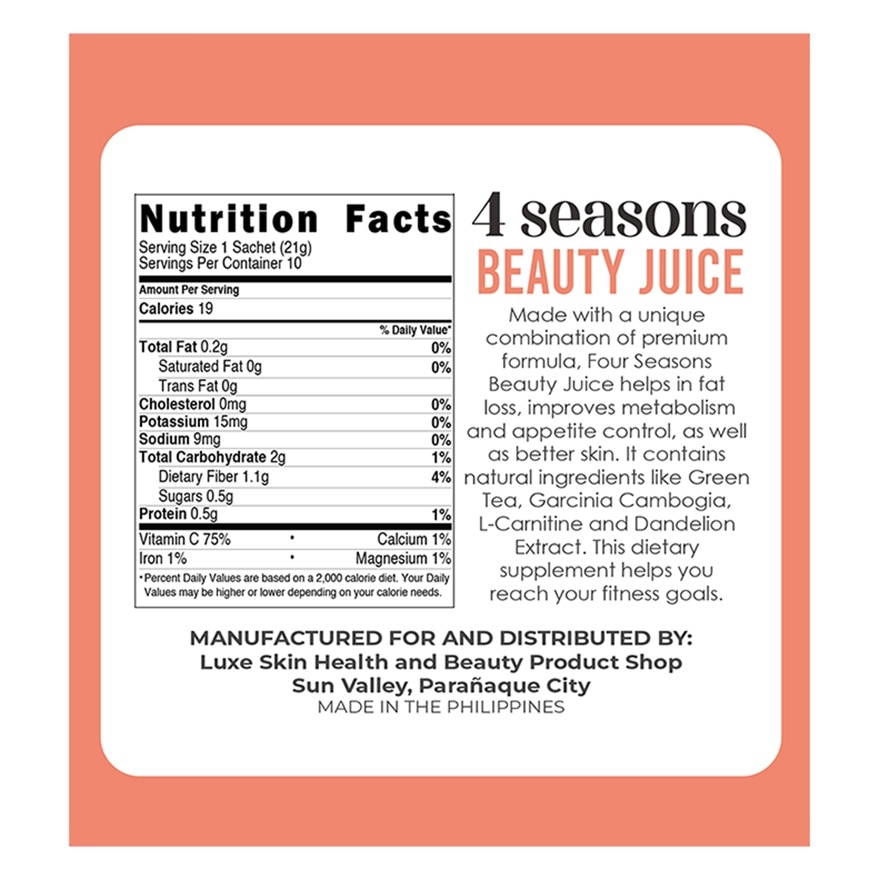 LUXESLIM Four Seasons Beauty Juice 21g 10s