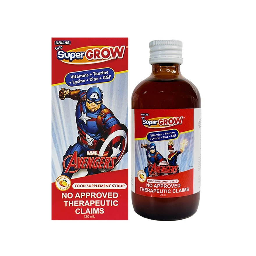 Disney Supergrow Vitamins + Taurine + Lysine + Zinc + CGF Syrup Bottle 120ml