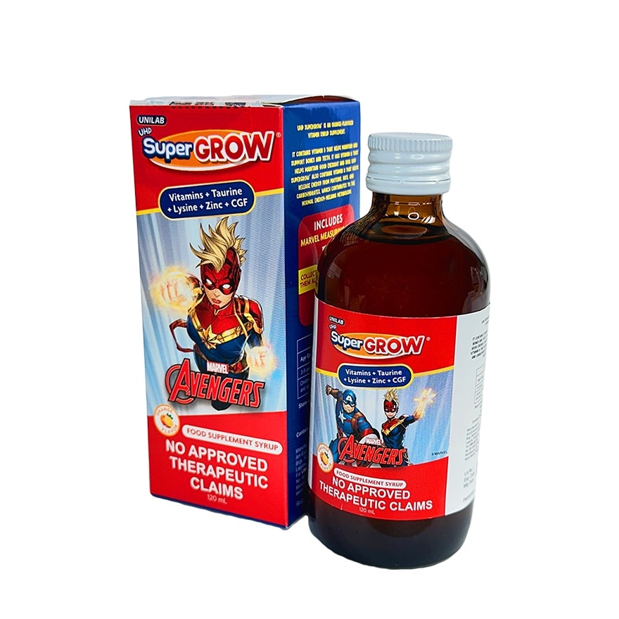 Disney Supergrow Vitamins + Taurine + Lysine + Zinc + CGF Syrup Bottle 120ml