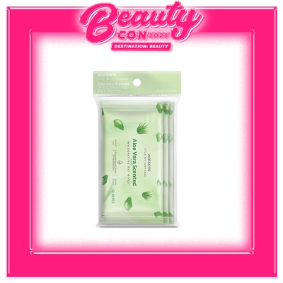 WATSONS WATSONS Invigorating Wet Wipes Aloe Vera Scented 10 Wipes x 3 Pack