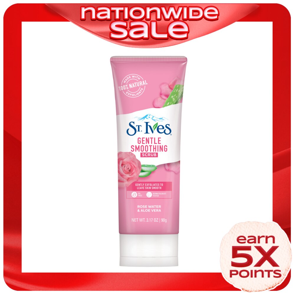 ST. IVES Gentle Smoothing Face Scrub Rose and Aloe 90g