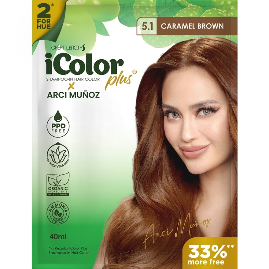 ICOLOR Plus Shampoo 2 For Hue Arci 5.1 Caramel Brown 40ml