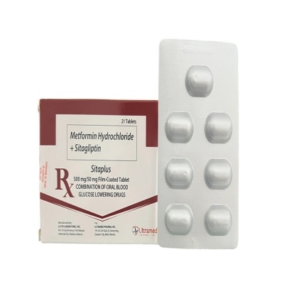 SITAPLUS SITAPLUS Metformin + Hydrochloride + Sitagliptin 500mg/50mg Sold Per Piece [PRESCRIPTION REQUIRED]