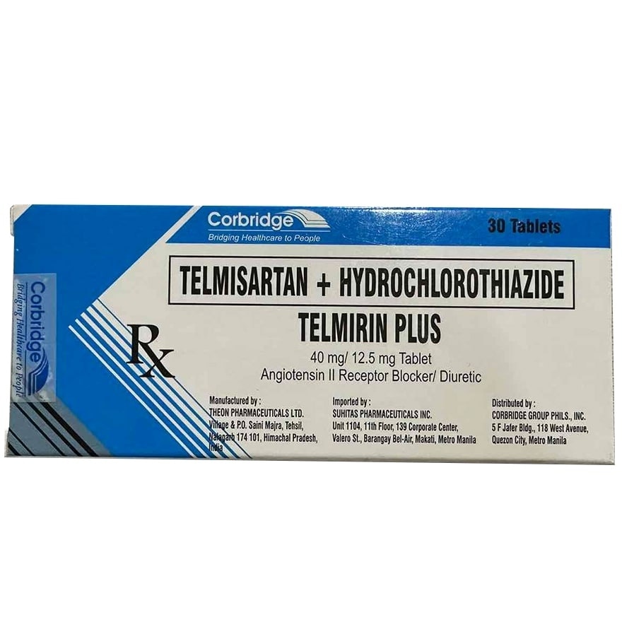 TELMIRIN PLUS Telmisartan + Hydrochlorothiazide 40mg/12.5mg Tablet Sold Per Piece [PRESCRIPTION REQUIRED]