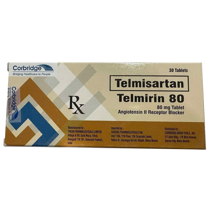 TELMIRIN Telmisartan 80mg Sold Per Piece [PRESCRIPTION REQUIRED]