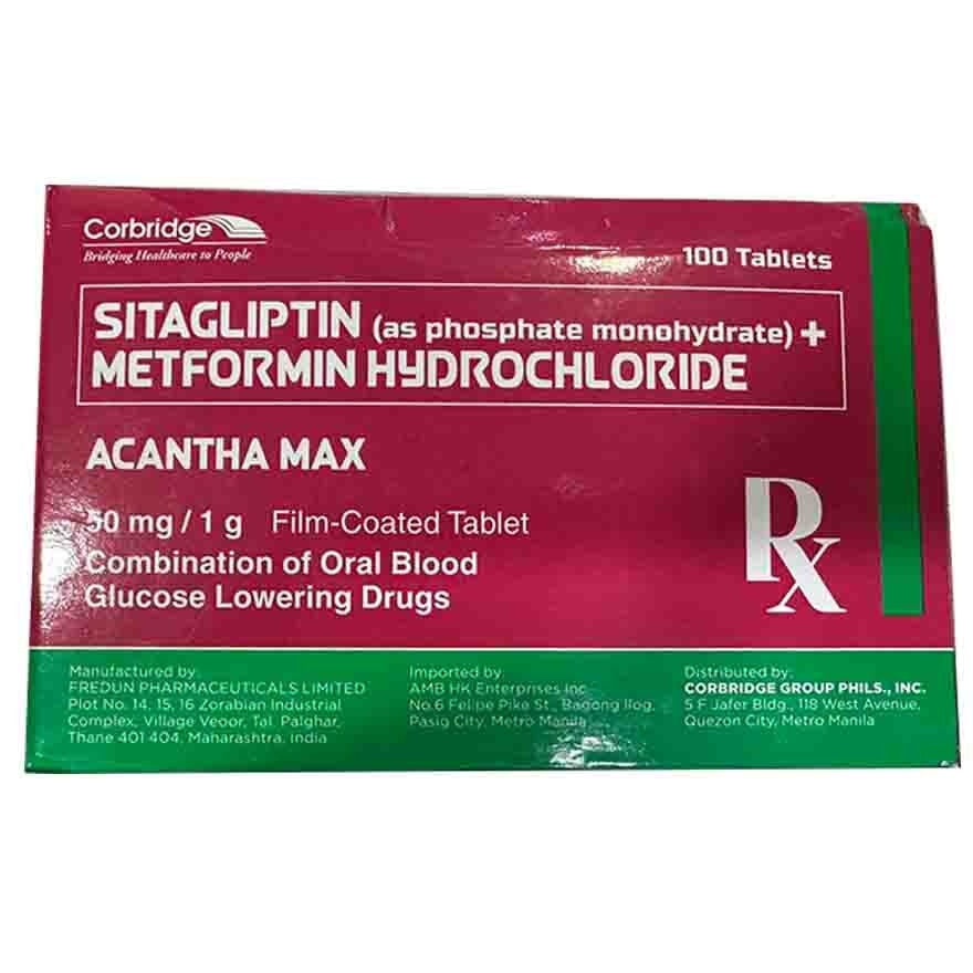 ACANTHA MAX Sitagliptin + Metformin Hydrochloride 50mg Sold Per Piece [PRESCRIPTION REQUIRED]
