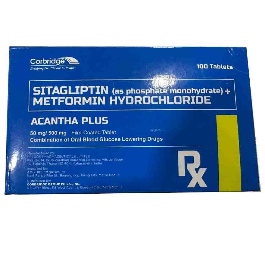 ACANTHA PLUS Sitagliptin + Metformin Hydrochloride 50mg/500mg Sold Per Piece [PRESCRIPTION REQUIRED]