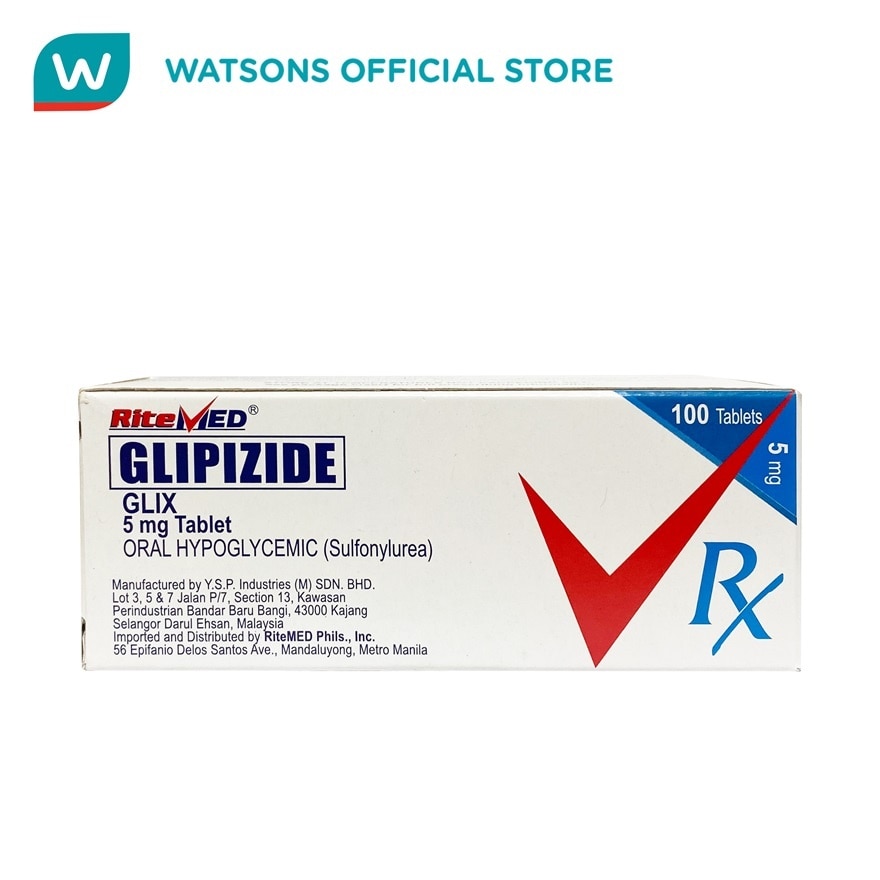 RITEMED GLIPIZIDE Glix Oral Hypoglycemic Sulfonylurea 5mg Sold Per Piece [PRESCRIPTION REQUIRED]