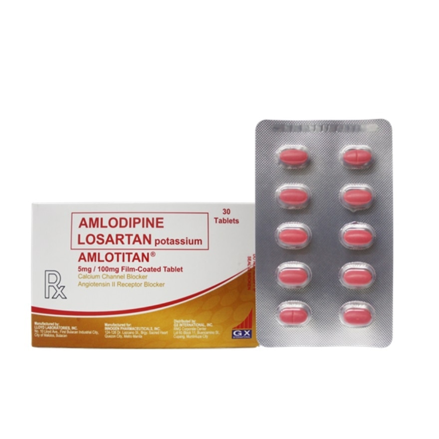 AMLOTITAN Amlodipine + Losartan 5MG/100MG Film-coated Tablet 30s