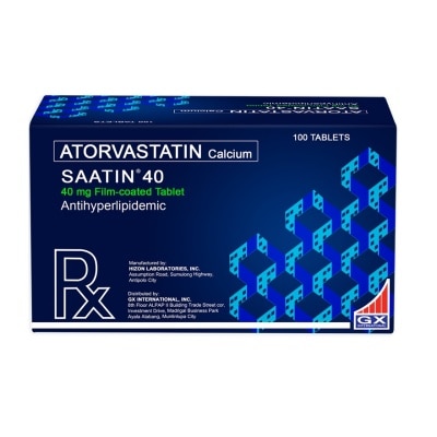 SAATIN, SAATIN Atorvastatin 40mg Tablet Sold Per Piece [PRESCRIPTION ...