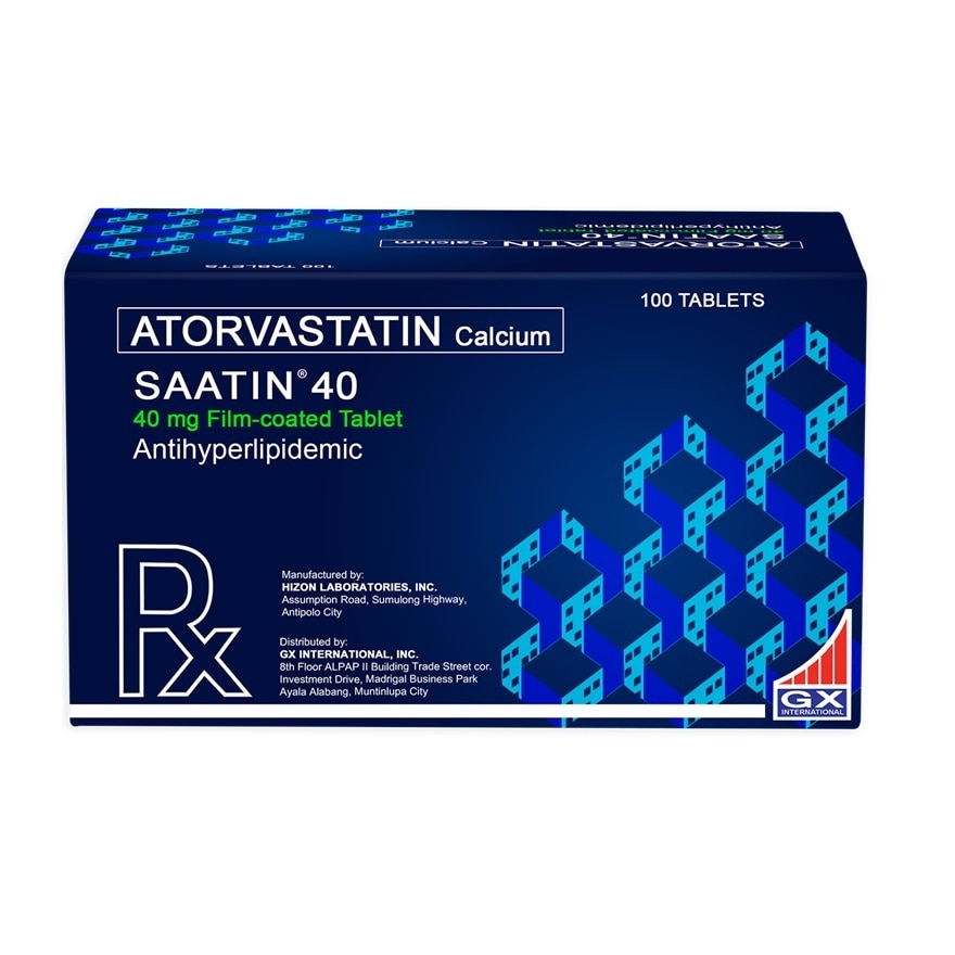 SAATIN Atorvastatin 40mg Tablet Sold Per Piece [PRESCRIPTION REQUIRED]