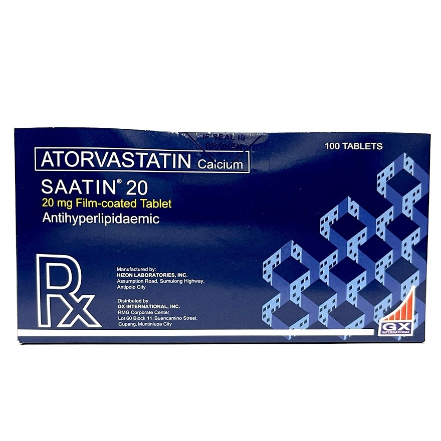 SAATIN 20 Atorvastatin 20mg Tablet Sold Per Piece [PRESCRIPTION REQUIRED]