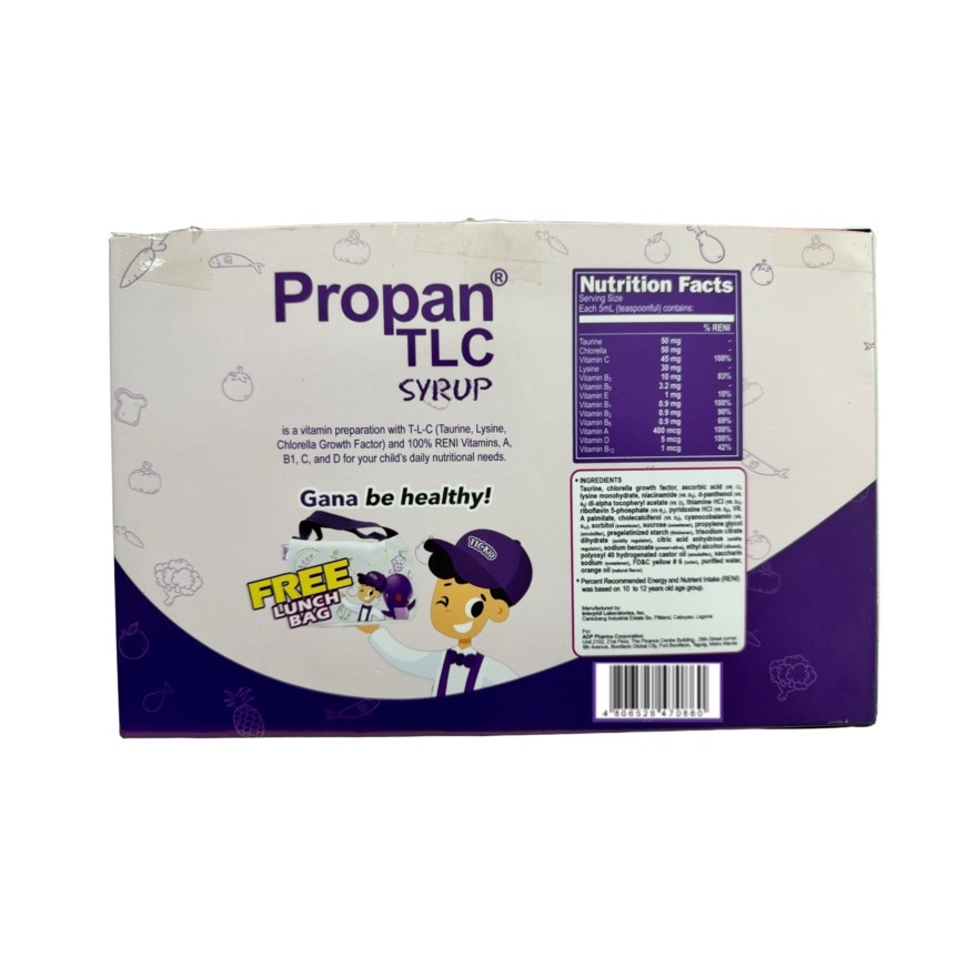 PROPAN TLC Syrup 120ml Gana Holiday Pack With Free Lunch Bag