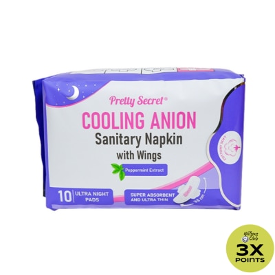 PRETTY SECRET PRETTY SECRET Cooling Anion Sanitary Napkin Ultra Night Pads 10s