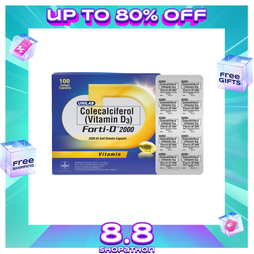 FORTI D 2000IU Colecalciferol Vitamin D3 Softgel Caps 100s
