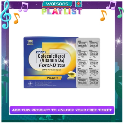 FORTI D FORTI D FORTI D 2000IU Colecalciferol Vitamin D3 Softgel Capsule Sold Per Piece