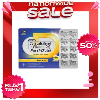 FORTI D FORTI D 2000IU Colecalciferol Vitamin D3 Softgel Caps 100s