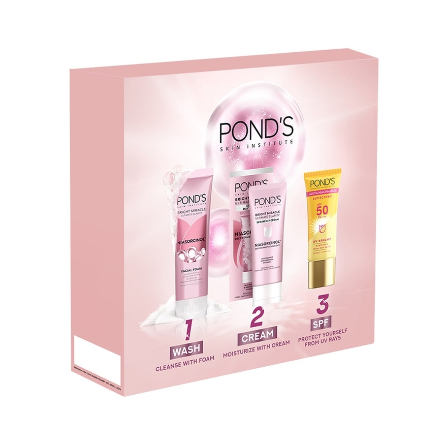 PONDS BM Facial Foam 100g + Facial Moisturizer 40g + Sun Gluta-Niacinamide 50ml