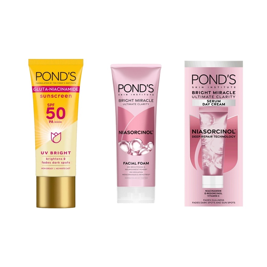 PONDS BM Facial Foam 100g + Facial Moisturizer 40g + Sun Gluta-Niacinamide 50ml