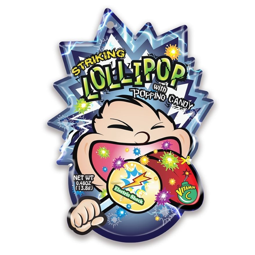 KIDSMANIA Striking Lollipop with Popping Candy Electric Shock Flavor 13.8g