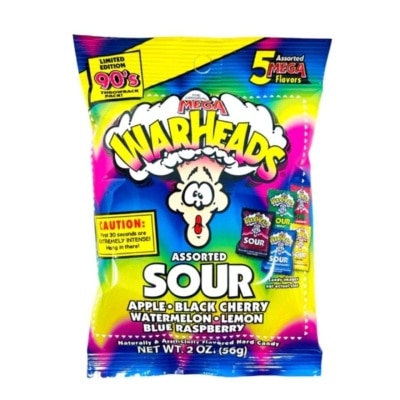 WARHEADS WARHEADS Extreme Sour Hard Candy Peg Bag 2oz