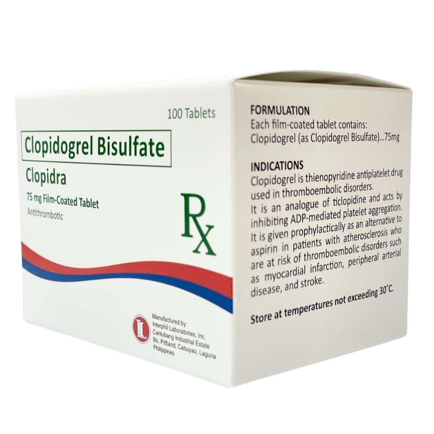 CLOPIDRA 75mg Film Coated Tablet Sold Per Piece [PRESCRIPTION REQUIRED]