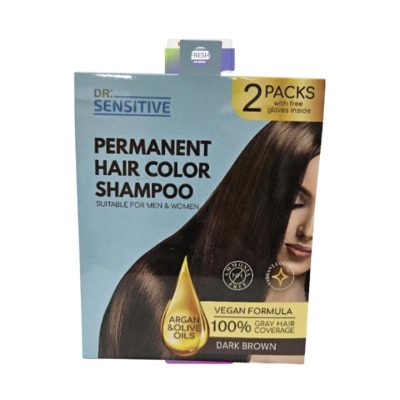 DR SENSITIVE DR SENSITIVE Permanent Hair Color Shampoo Dark Brown 30ml 2Pack