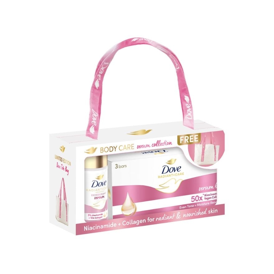 DOVE Niacinamide + Collagen Body Care Serum Collection With Free Dove Tote Bag