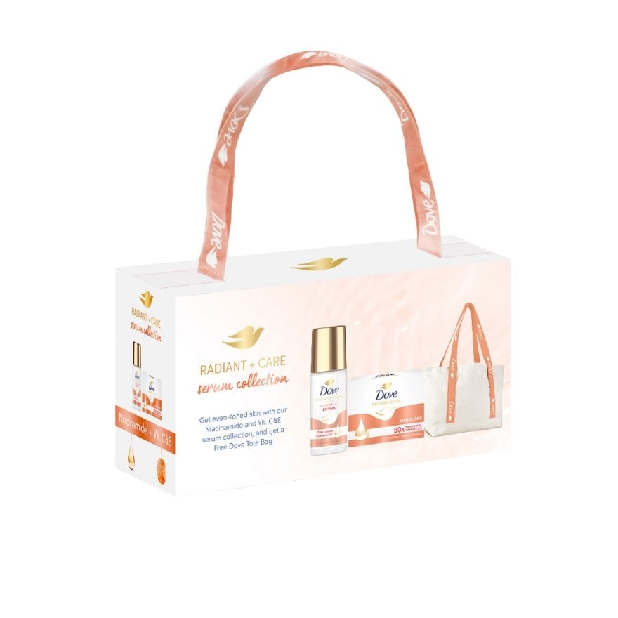DOVE Niacinamide + Vitamin C & E Body Care Serum Collection With Free Dove Tote Bag