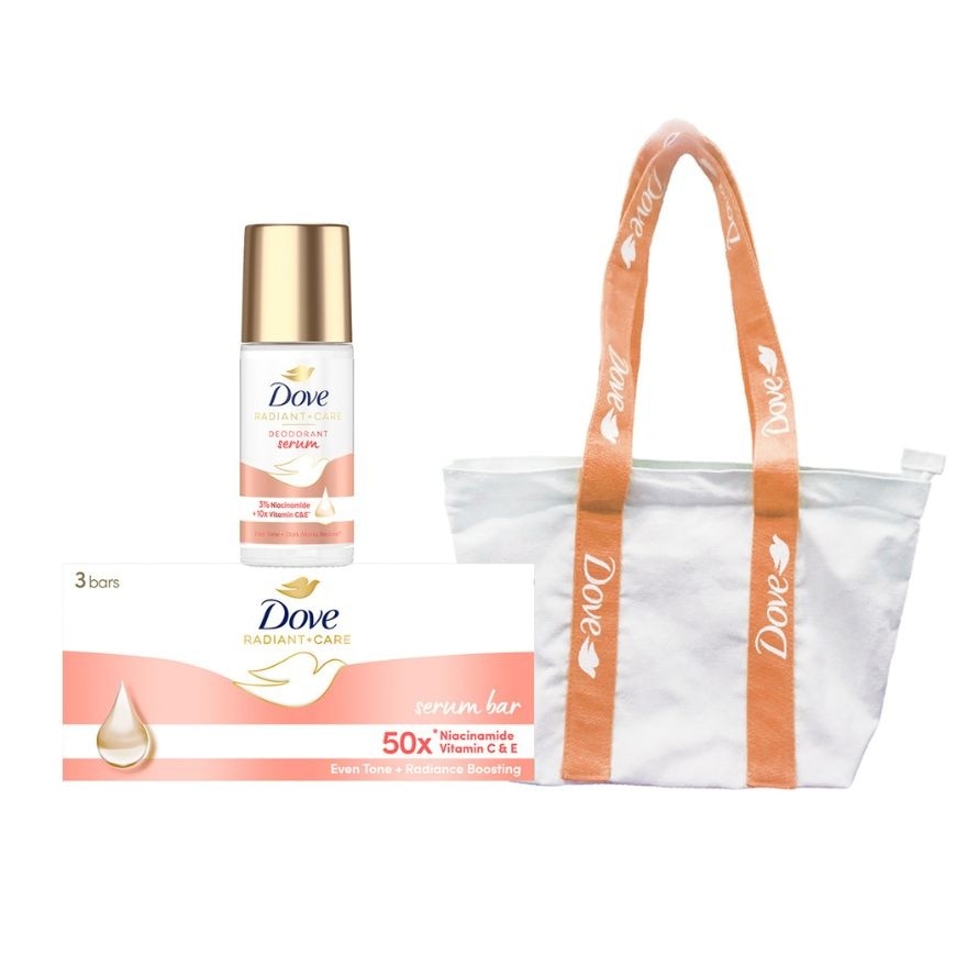 DOVE Niacinamide + Vitamin C & E Body Care Serum Collection With Free Dove Tote Bag